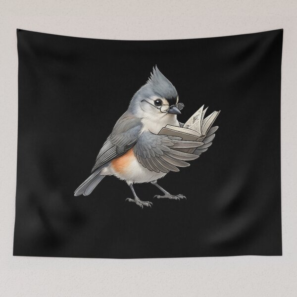 Item preview, Funny Tufted Titmouse Reading Book Bird Lover Birding designed and sold by TerryConnells.