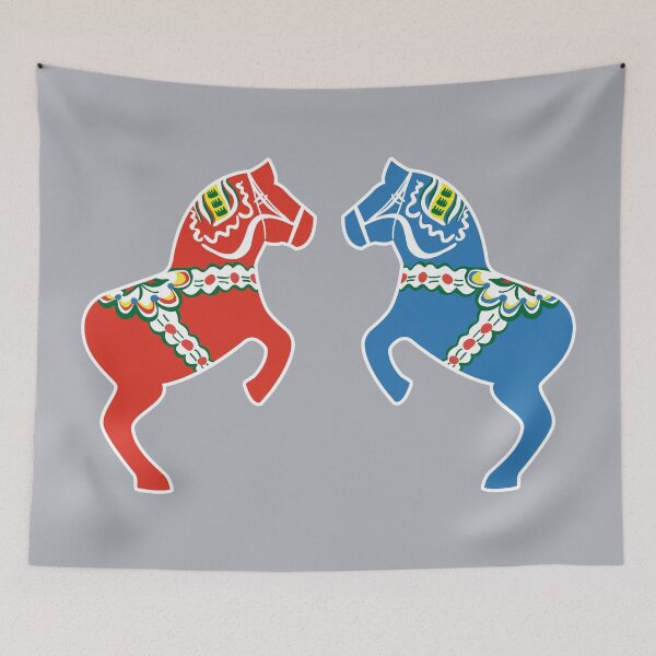 Item preview, Dalahästar - Dala horses - red and blue designed and sold by knappidesign.