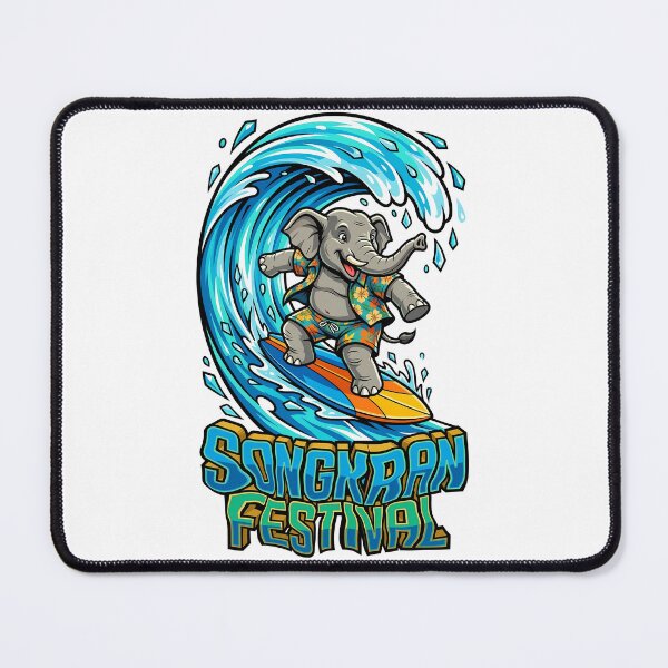 Item preview, Surfing Elephant Riding Giant Water Wave Songkran Festival Design designed and sold by Tong4130.