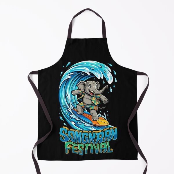 Item preview, Surfing Elephant Riding Giant Water Wave Songkran Festival Design designed and sold by Tong4130.