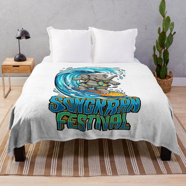 Item preview, Surfing Elephant Riding Giant Water Wave Songkran Festival Design designed and sold by Tong4130.
