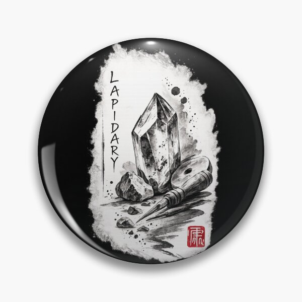 Item preview, Lapidary Sumi-e Ink Art — Crystal & Gemstone Cutting Tools Minimal Japanese Style designed and sold by EuropeanPrints.