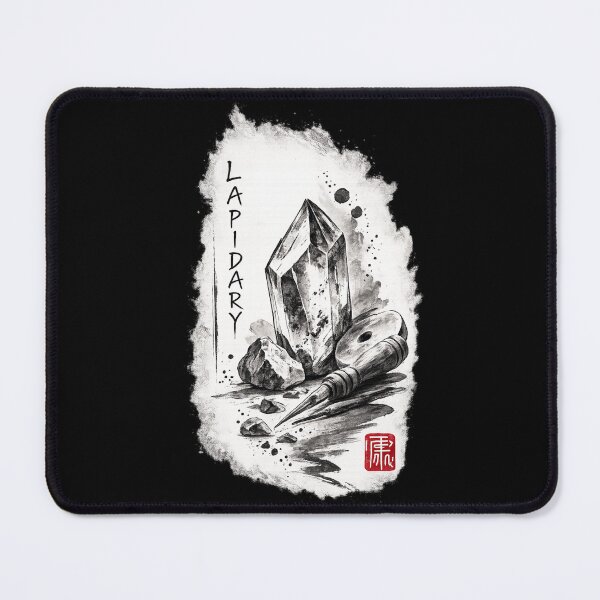 Item preview, Lapidary Sumi-e Ink Art — Crystal & Gemstone Cutting Tools Minimal Japanese Style designed and sold by EuropeanPrints.