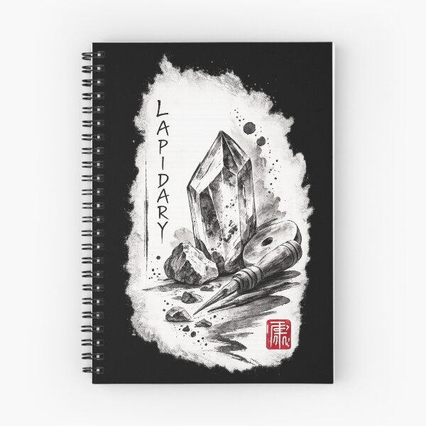 Item preview, Lapidary Sumi-e Ink Art — Crystal & Gemstone Cutting Tools Minimal Japanese Style designed and sold by EuropeanPrints.