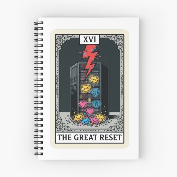 Item preview, The Great Reset Tarot Card XVI Sticker designed and sold by octozap.