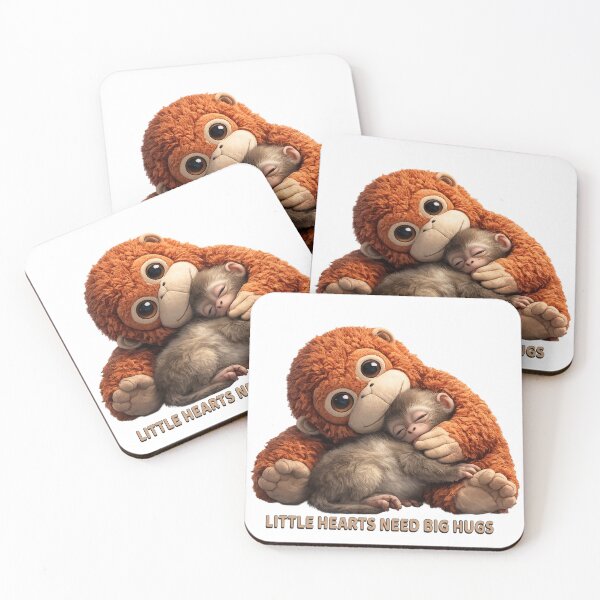 Item preview, Little Hearts Need Big Hugs / punch monkey designed and sold by Butterfly  Effect.