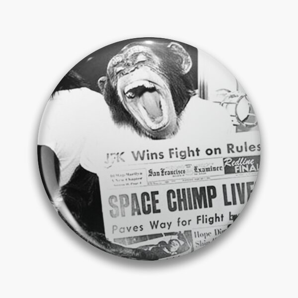 Item preview, Vintage astronaut space chimp lives funny black and white photograph poster art print designed and sold by Astrid Arkhangelsky.