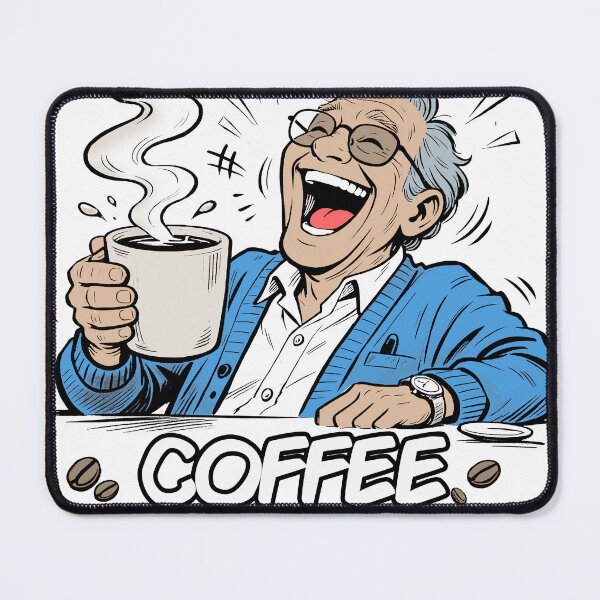 Item preview, a grandfather enjoying a cup of coffee designed and sold by goesbless.