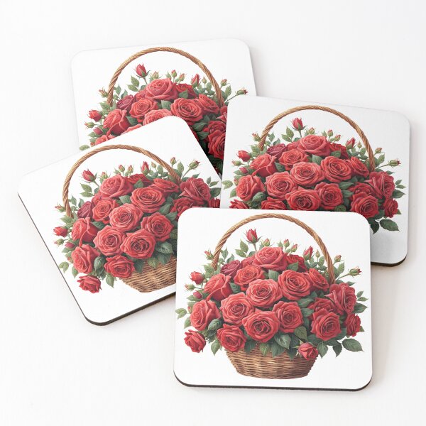 Item preview, Red Roses Basket Sticker, Rose Magnets, Gardener Gift  designed and sold by colorleafz.