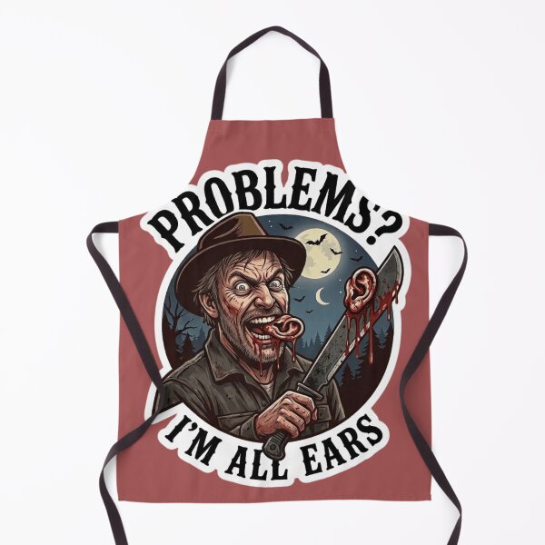 Item preview, Problems? I'm All Ears... Funny Horror Sticker - Slasher Dark Humor Art designed and sold by Bug by Design.