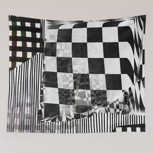 Item preview, Geometric Glitch Collage Checker Pattern designed and sold by Prawny.