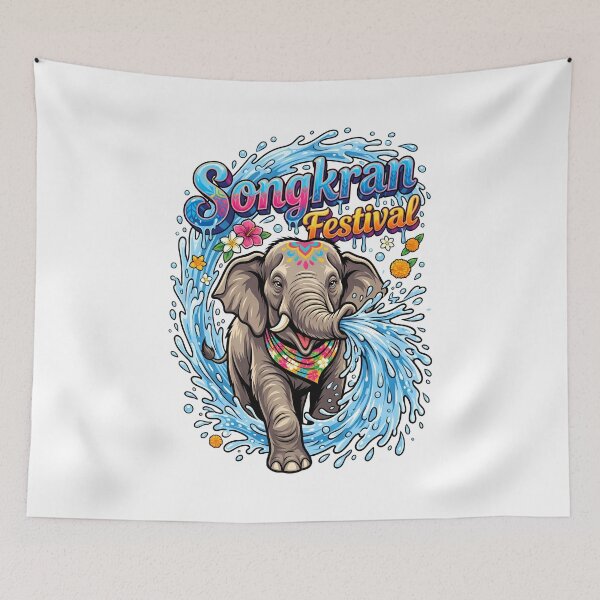 Item preview, Elephant Spraying Water From Trunk Like Hose Songkran Design designed and sold by Tong4130.