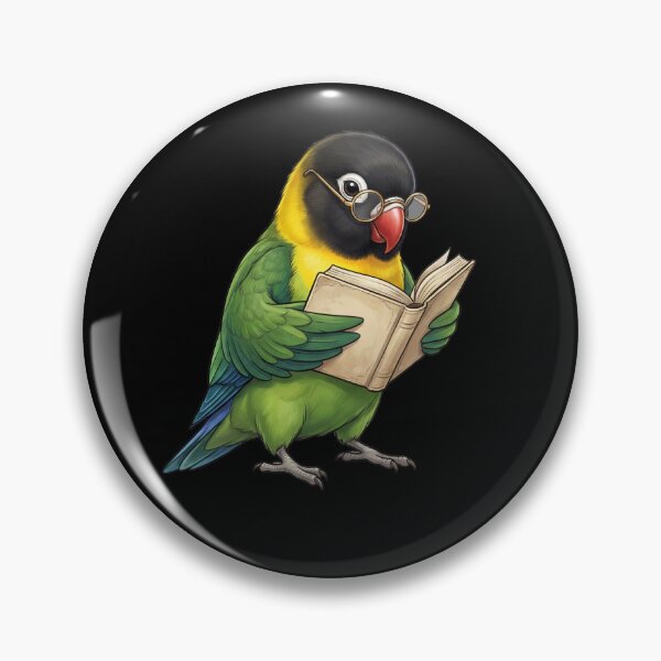 Item preview, Funny Yellow Collared Lovebird Parrots Reading Book Bird Lover designed and sold by TerryConnells.