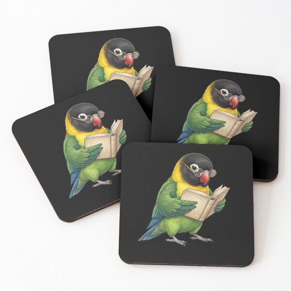 Item preview, Funny Yellow Collared Lovebird Parrots Reading Book Bird Lover designed and sold by TerryConnells.
