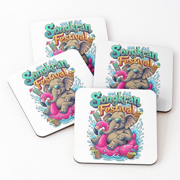 Item preview, Elephant Relaxing In Inflatable Pool Summer Songkran Festival Art designed and sold by Tong4130.