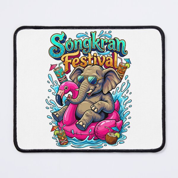 Item preview, Elephant Relaxing In Inflatable Pool Summer Songkran Festival Art designed and sold by Tong4130.