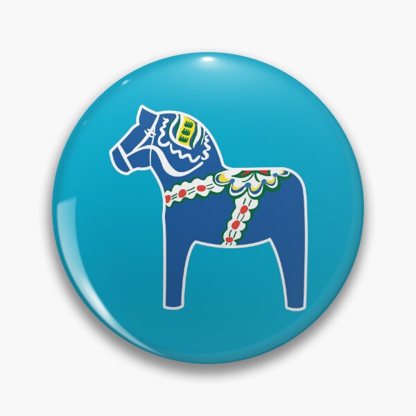 Item preview, Dalahäst - Dala Horse - blue - blå designed and sold by knappidesign.