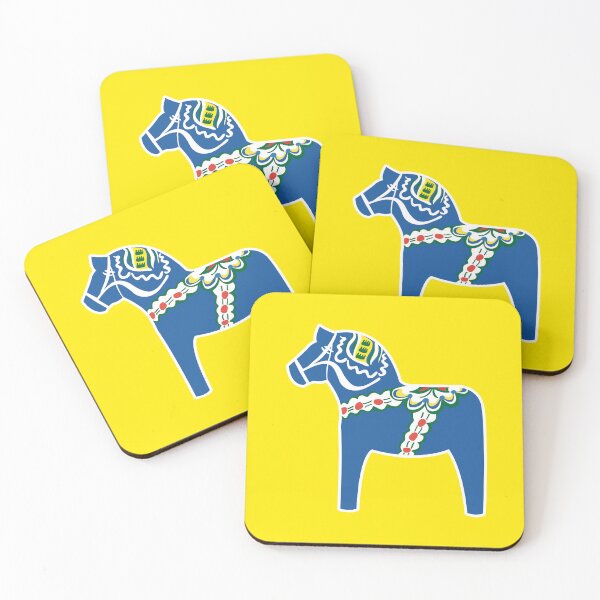 Item preview, Dalahäst - Dala Horse - blue - blå designed and sold by knappidesign.