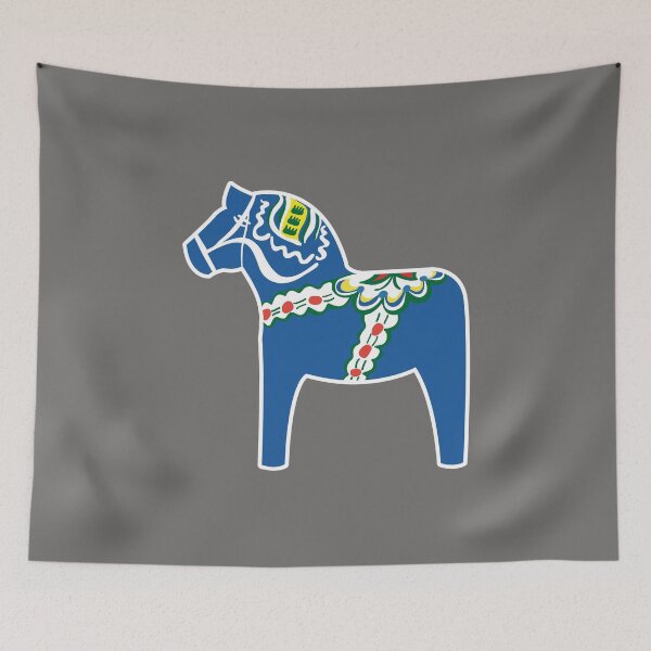 Item preview, Dalahäst - Dala Horse - blue - blå designed and sold by knappidesign.