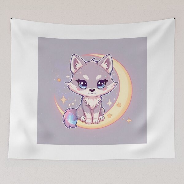 Item preview, Pastel Moon Fox – Cute Kawaii Celestial Fox Aesthetic designed and sold by Kavya Art.