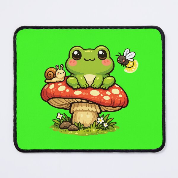 Item preview, Frog and snail on a mushroom designed and sold by FroggyOnly.