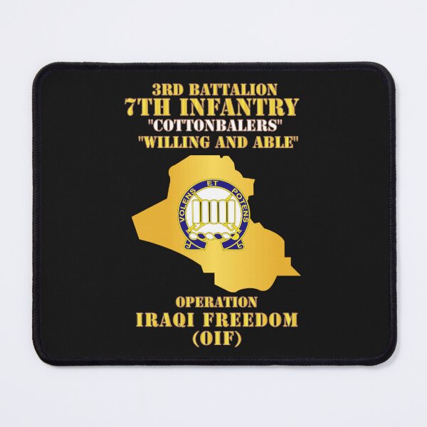 Item preview, Army - 3rd Bn 7th Infantry Regt - Cottonbailers - WIlling and Able - OIF w Map X 300 designed and sold by Military Insignia Products.