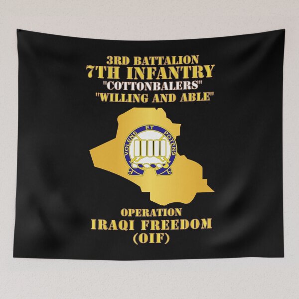 Item preview, Army - 3rd Bn 7th Infantry Regt - Cottonbailers - WIlling and Able - OIF w Map X 300 designed and sold by Military Insignia Products.