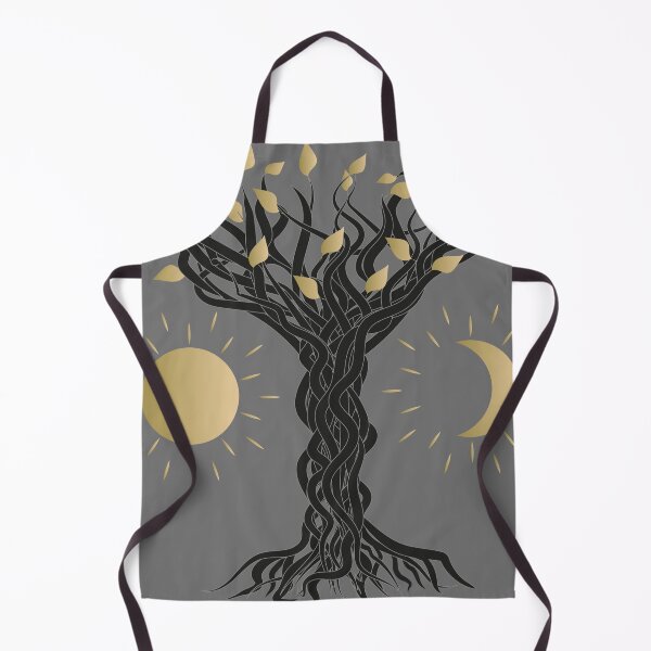Item preview, Twisted Tree with Sun and Moon – Gold Metal Gradient Nature Design designed and sold by ZorianArt.
