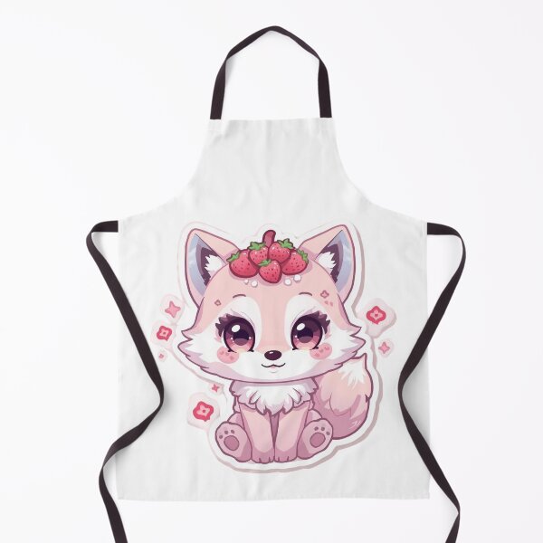 Artikelvorschau, Niedlicher Erdbeerfuchs, Kawaii-Tier – Pastellrosa Beerenfuchs-Cartoon entworfen und verkauft von Kavya Art.