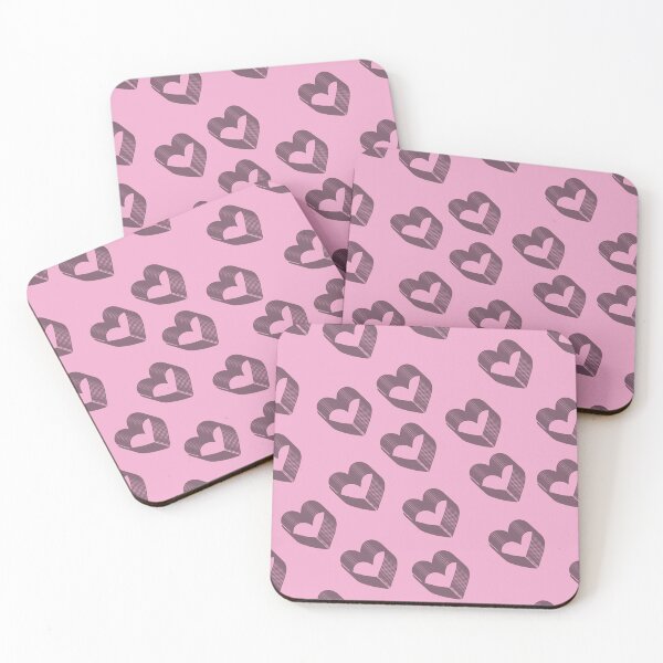 Item preview, Retro Love – Pink Heart Pattern designed and sold by Inkae Studio.