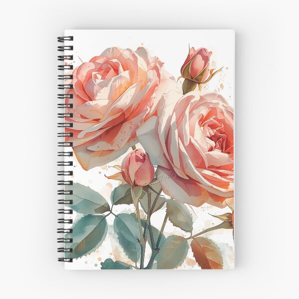 Item preview, Three beautiful peach watercolor roses bloom against a black background. designed and sold by phuvt.