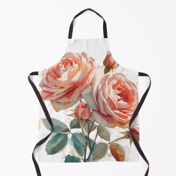 Item preview, Three beautiful peach watercolor roses bloom against a black background. designed and sold by phuvt.
