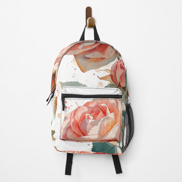 Item preview, Three beautiful peach watercolor roses bloom against a black background. designed and sold by phuvt.