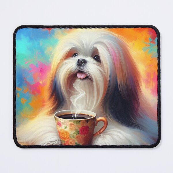 Item preview, Lhasa Apso Drinking Coffee designed and sold by The Coffee Critters.