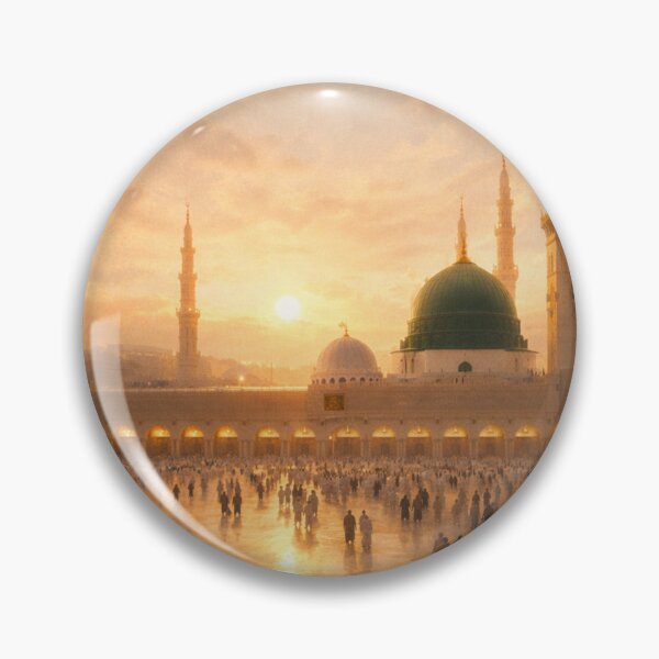 Item preview, Prophet's Mosque Medina Sunset Art – Al Masjid An Nabawi Islamic Spiritual Illustration designed and sold by Noor_Creations.