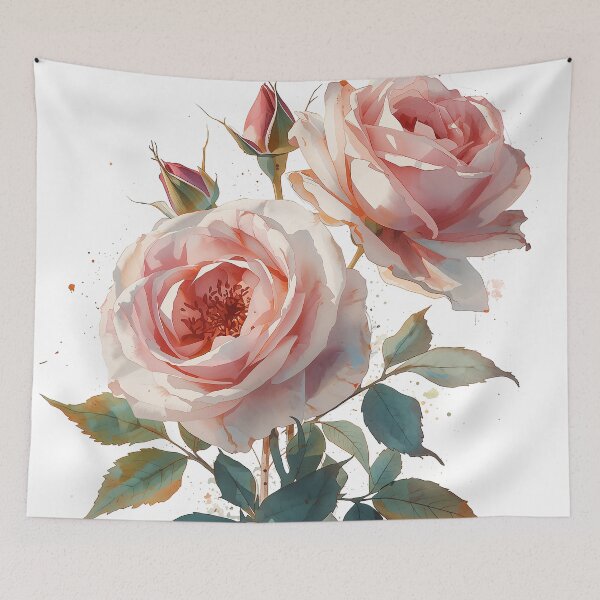 Item preview, Delicate pink petals and green leaves shine in the darkness. designed and sold by phuvt.