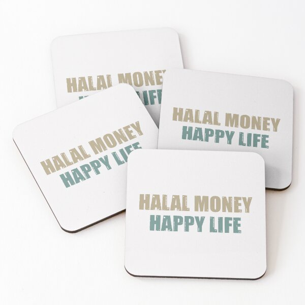 Item preview, Halal Money Happy Life Modern Minimalist Islamic Typography Art designed and sold by Miniature Store.