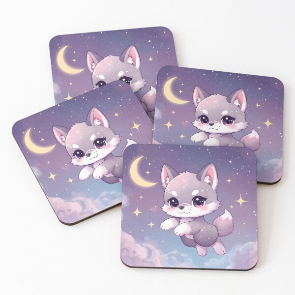 Item preview, Dreamy Kawaii Star Puppy Floating in Night Sky designed and sold by Kavya Art.