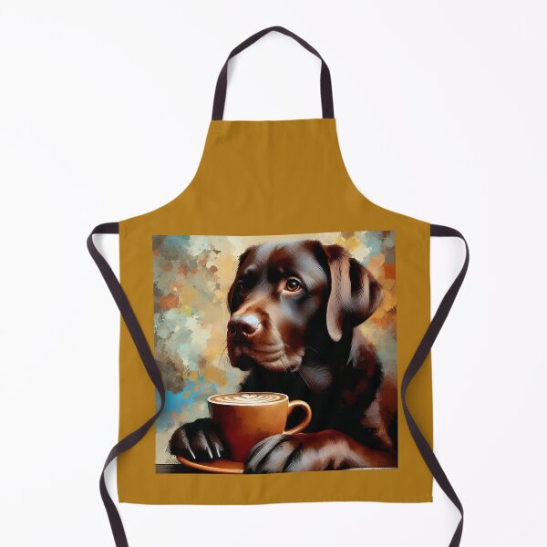 Item preview, Chocolate Labrador Retriever Drinking Coffee designed and sold by The Coffee Critters.