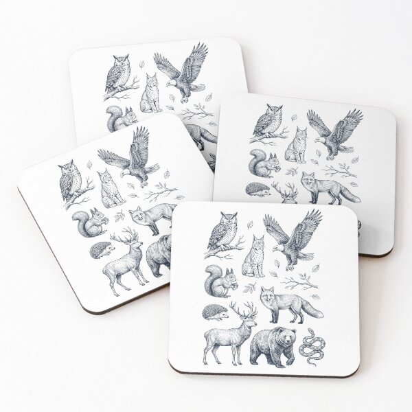 Item preview, Vintage Retro Forest Animals Camping Nature designed and sold by DoodleTortle.
