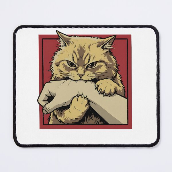 Item preview, Vintage Retro Crazy Cat Bite Japanese Horror Anime designed and sold by DoodleTortle.