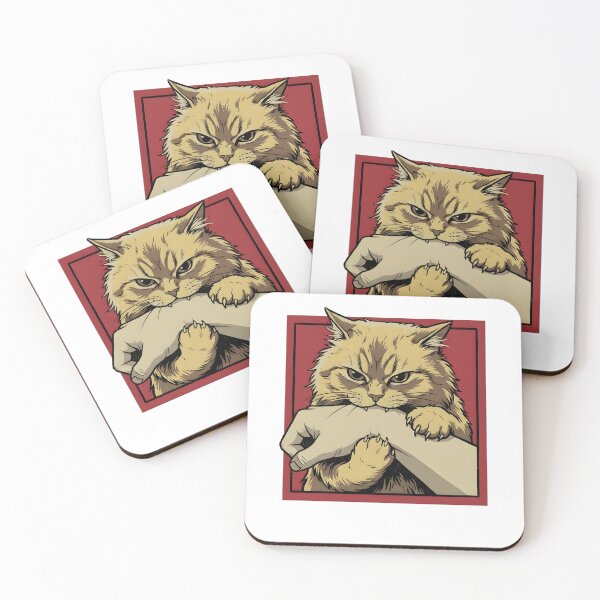 Item preview, Vintage Retro Crazy Cat Bite Japanese Horror Anime designed and sold by DoodleTortle.