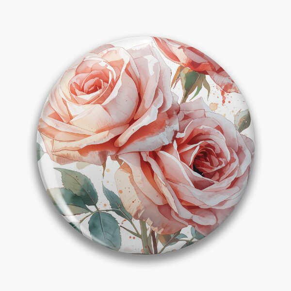 Item preview, Creative watercolor splashes surround the elegant pink rose bouquet beautifully. designed and sold by phuvt.