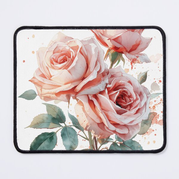 Item preview, Creative watercolor splashes surround the elegant pink rose bouquet beautifully. designed and sold by phuvt.