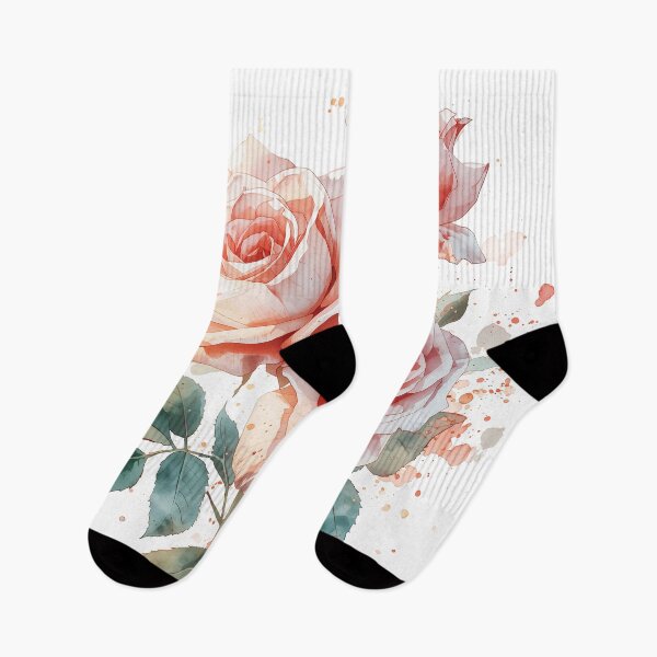Item preview, Creative watercolor splashes surround the elegant pink rose bouquet beautifully. designed and sold by phuvt.