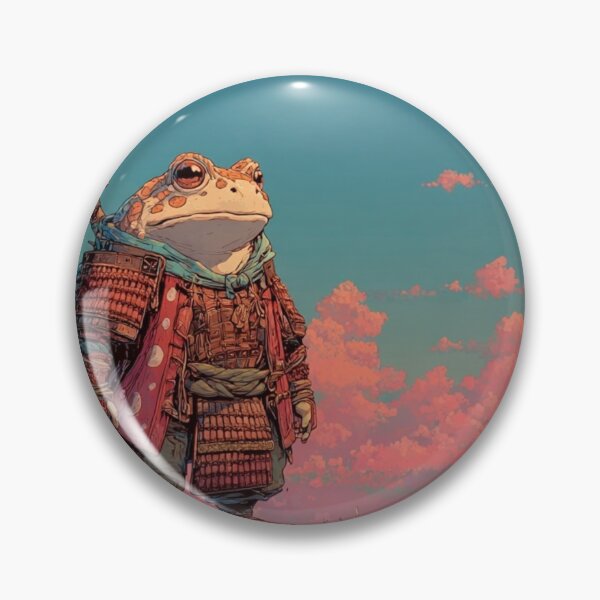 Artikelvorschau, Samurai-Frosch am Berg Fuji - Niedliche japanische Ukiyo-e Kaeru-Kunst entworfen und verkauft von De Aqui y de Alla Studio.