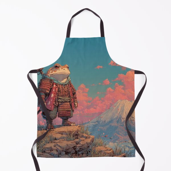 Artikelvorschau, Samurai-Frosch am Berg Fuji - Niedliche japanische Ukiyo-e Kaeru-Kunst entworfen und verkauft von De Aqui y de Alla Studio.