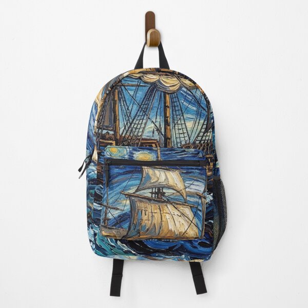 Item preview, Starry Night Sailing Ship - Van Gogh Style Nautical Art designed and sold by RosetteArtists.