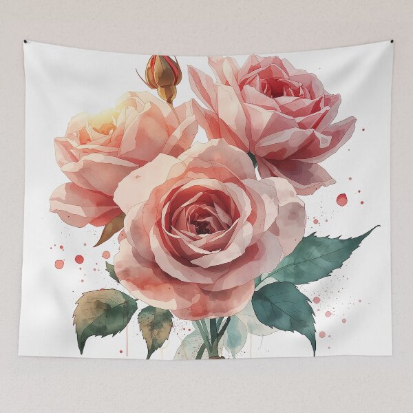 Item preview, Two large blossoms and three small buds show pure elegance. designed and sold by phuvt.