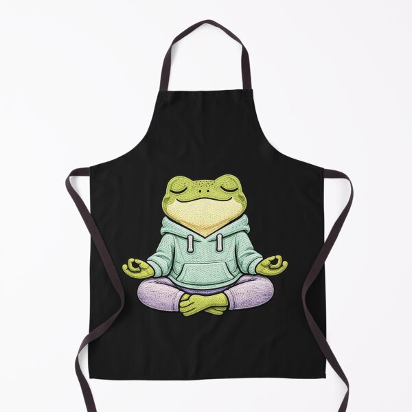 Item preview, Yoga Frog Meditation – Cute Kawaii Zen Frog Embroidered Patch Style designed and sold by ColorSplash123.